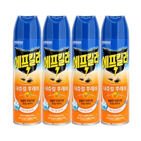 (4개)에프킬라 큐 에어로솔 내츄럴 후레쉬 상큼한 오렌지향 파리모기 살충제 500ml..