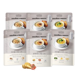 신세계푸드 베키아에누보 머쉬룸 크림 스프(180g*2개)+포테이토 크림 스프 (180g*2개)+브로콜리 치즈 스프(180g*2개)