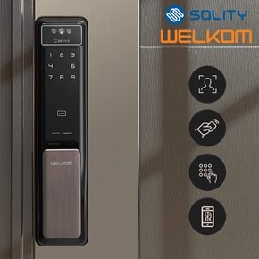 WSP-2900A 얼굴안면인식 푸시풀 도어록 카드키2개+번호키 블루투스(옵션) 현관문 디지털도어락