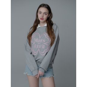 CLOVER NEEDLEWORK SWEATSHIRT_GRAY PINK