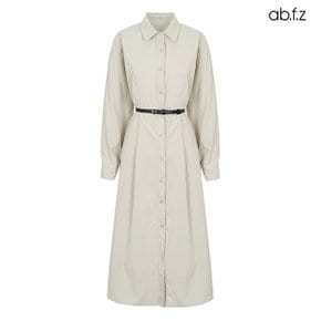 [ab.f.z/신상] 셔츠 카라 벨티드 플레어 원피스 (AFZ1MO31A)