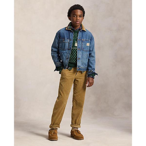 폴로 키즈 남아 8-18세 스트레이트핏 코튼 코듀로이 팬츠(CWPOPNTY4G20124250)