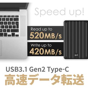 SSD 2TB USB3.1 Gen2 PS45 Type-C Read:520MBs B75pro SP020TBPSD75PSCK 실리콘 파워 휴대용