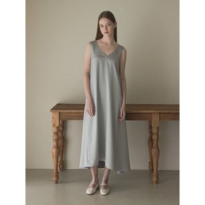 24SS Satin sleeveless long onepiece_Mint gray