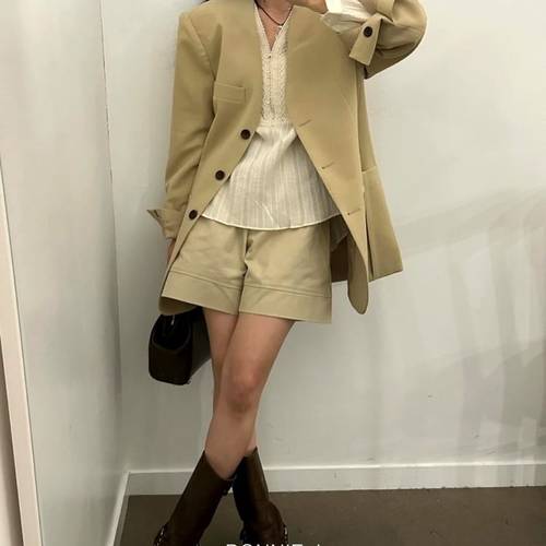 보니제이 / 노카라 블레이져 자켓 태일러드 여성 자켓 빅포켓 브
