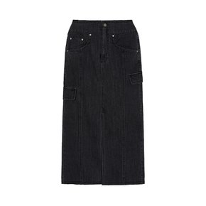 Denim Midi Skirt in Black VJ3SS102-10