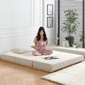 3단 접이식 원룸 바닥 수면매트 자취 접는 매트릭스 토퍼 단단한 침대형 5cm 멀티싱글