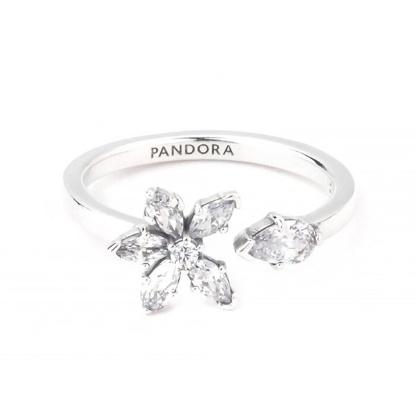 판도라 192611C01 스파클링 허바리움 클러스터 오픈 링 반지