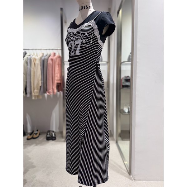 [여주점] 배색 래이스 반팔 원피스 ES2OOP53