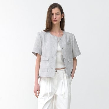 나인(Atelier Nain) [25S/S](택가:198,000원)태슬 트위드 하프 슬리브 자켓(JK-3023)