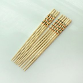 신대나무젓가락 5매 줄무늬 식기 도시락 라면젓가락