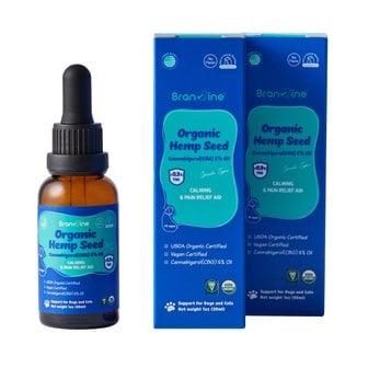 BRANVINE 브랜바인 CBG 햄프씨드 칸나비게롤 오일 30ml 60회분 X 2병 강아지 천연진통제 공격성완화