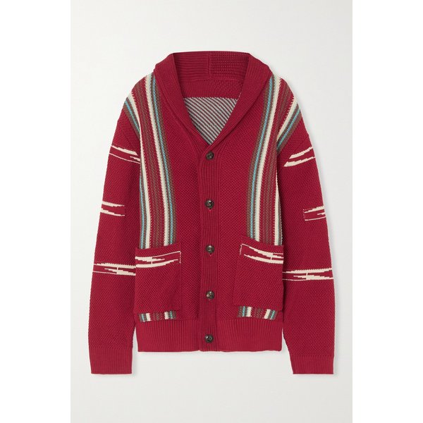 헨리 코튼 자카드 가디건 레드 1647597289346343