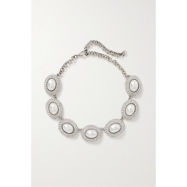 실버톤 크리스털 인조 진주 초커 1647597324771720