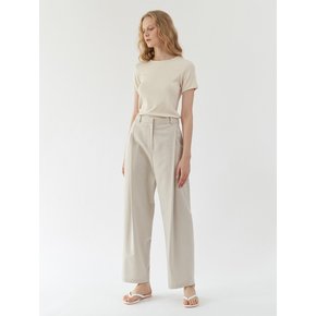 Wide tuck Trousers ( Stone grey )