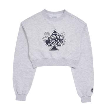 아크메드라비 SPADE SCRIPT LOGO CROP TOP SWEAT SHIRT MELANGE-스페이드크롭맨투맨