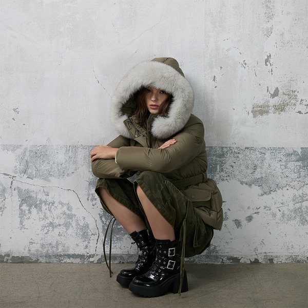 [시흥점] 여성 웨이스트 밴딩 사가퍼 구스 숏 다운점퍼 (ER4TD501)