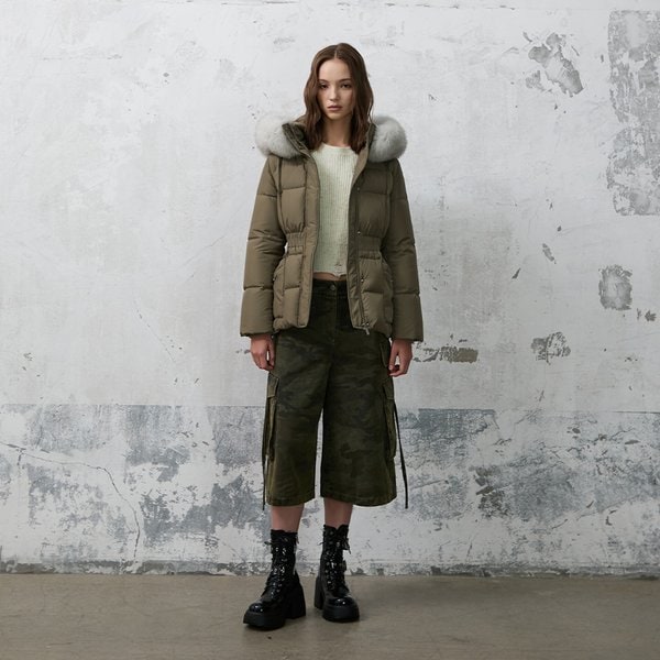 [시흥점] 여성 웨이스트 밴딩 사가퍼 구스 숏 다운점퍼 (ER4TD501)