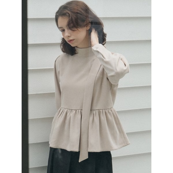 리본 타이 블라우스 Beige