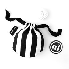 stripe round string pouch