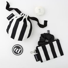 stripe round string pouch