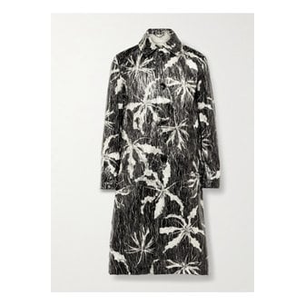 드리스반노튼 프린트 코팅 셸 트렌치 코트 블랙 46376663162930394