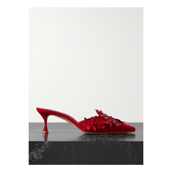 하네스 아플리케 스웨이드 뮬 50mm 레드 1647597360418605