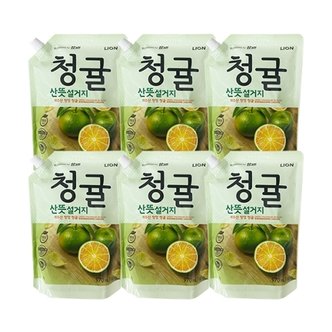  참그린 주방세제 청귤 산뜻 설거지 리필 1kg x6