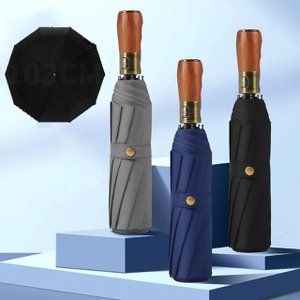  키밍 우드그립 3단 자동 우산 3컬러 양산 여행 접이식 (WADA91B)