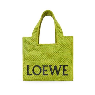  [LOEWE FONT TOTE RAFFIA S] 로에베 스몰 폰트 토트 라피아 라탄 핸드백 기은세 그린