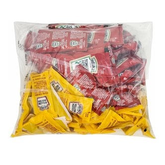 하인즈 [해외직구]하인즈 소스 패킷 케첩7g 머스타드 5.5g 각 100개 Heinz Ketchup Mustard Condiment Packets