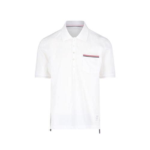 톰브라운 피케 포켓 폴로 티셔츠 MJP022A 01455 100 WHITE