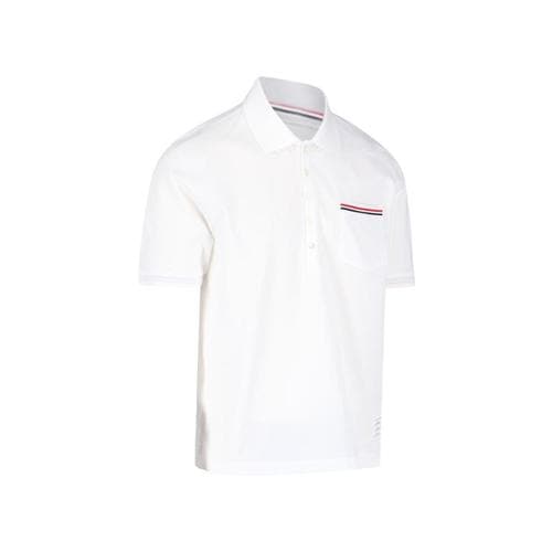 톰브라운 피케 포켓 폴로 티셔츠 MJP022A 01455 100 WHITE