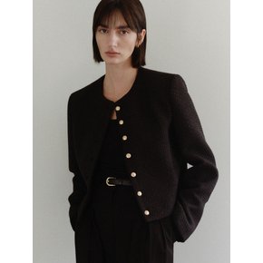 button tweed jacket_black