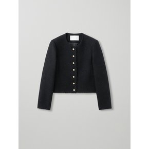 button tweed jacket_black