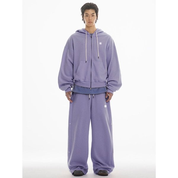 DEMONIC ANGEL OVER FIT HOODED ZIPUP - PURPLE