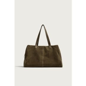 스웨이드 레더 트래블 토트백 / 3122/820/032 KHAKI GREEN