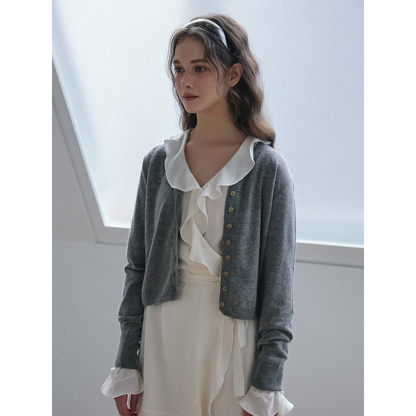 [리퍼브]CASHMERE BLENDED KNIT CARDIGAN_GREY