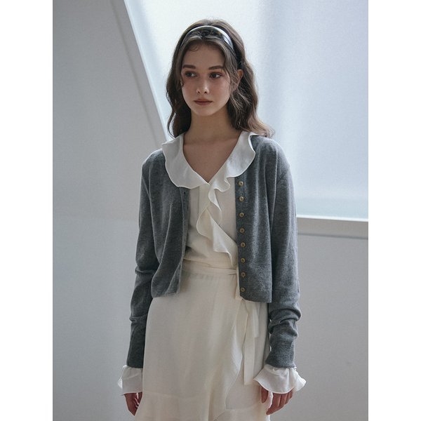 [리퍼브]CASHMERE BLENDED KNIT CARDIGAN_GREY