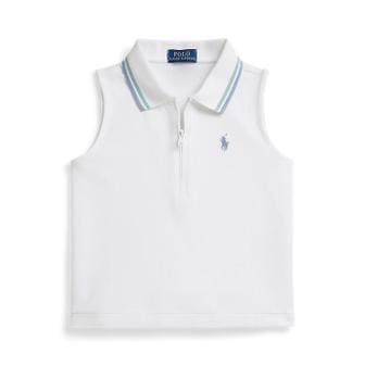 폴로 랄프 로렌 폴로 키즈 여아 7-16세 스트레치 메시 하프 지퍼 박시 폴로 셔츠(CWPOKNIG8020672100)