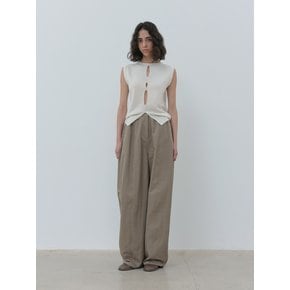 wide round pants (mud khaki)