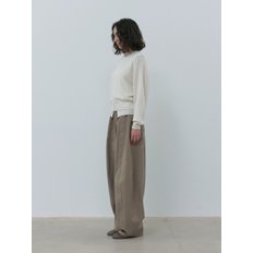 wide round pants (mud khaki)