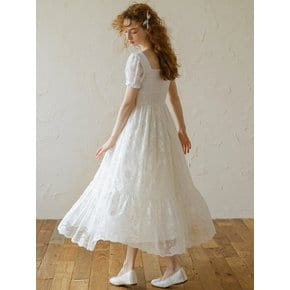 Cest_Pure lace mesh fishtail dress