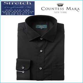 카운테스마라 24  F/W 일반핏 블랙 스트레치(스판) 솔리드 긴소매 셔츠CDC3B53011K0