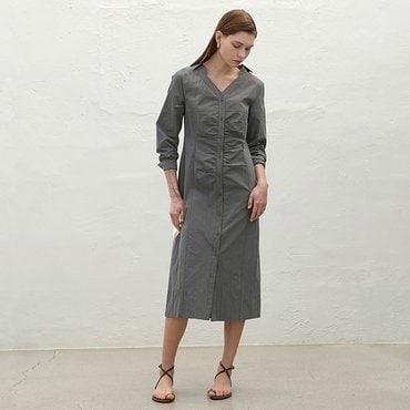 나인(Atelier Nain) (택가:109,000원)오픈카라 셔링 원피스(OP-6132)