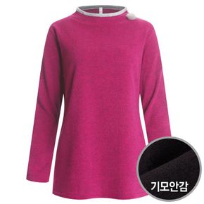 [샵앤]국산 밍크브로치 라운드 기모티셔츠 LC-WSH-1162-핑크[33697330]