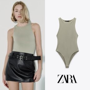 ZARA 자라 라이트 카키 홀터넥 바디수트