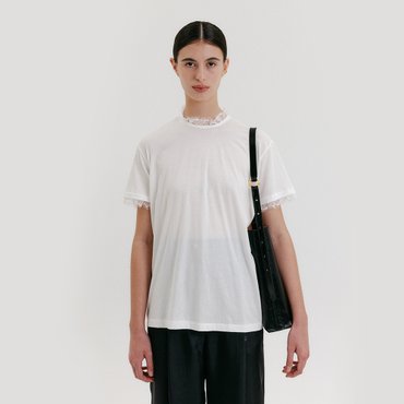 EENK Lace-Trim T-Shirt - White