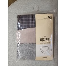 미디 면 3매입 팬티-그레이 체크 ANPD24A140