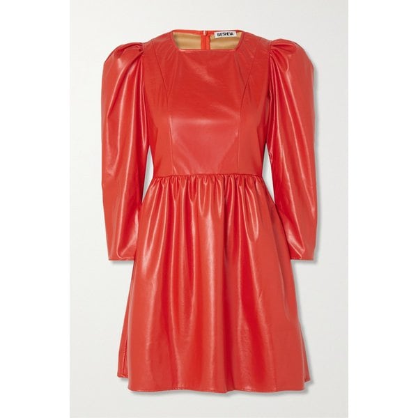 바체바 비닐 미니 드레스 오렌지 1647597289608329